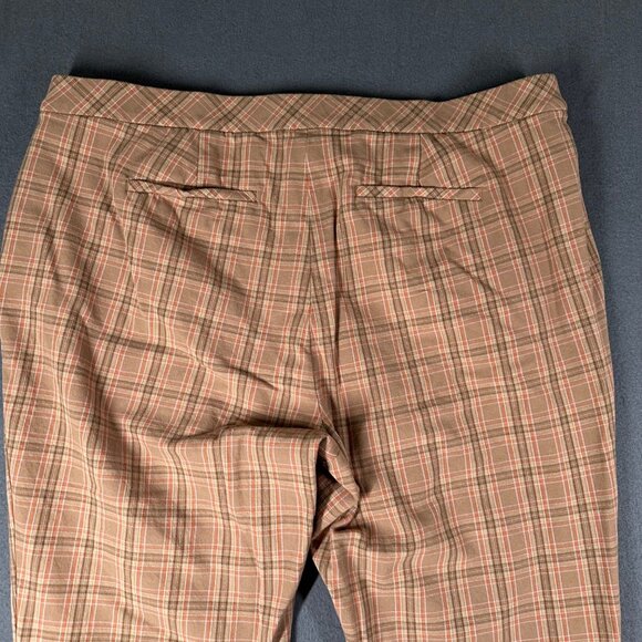 J Jill Womens 20 Brown Plaid Premium Bi-Stretch Straight Leg Cropped Pants Casua - Picture 11 of 11
